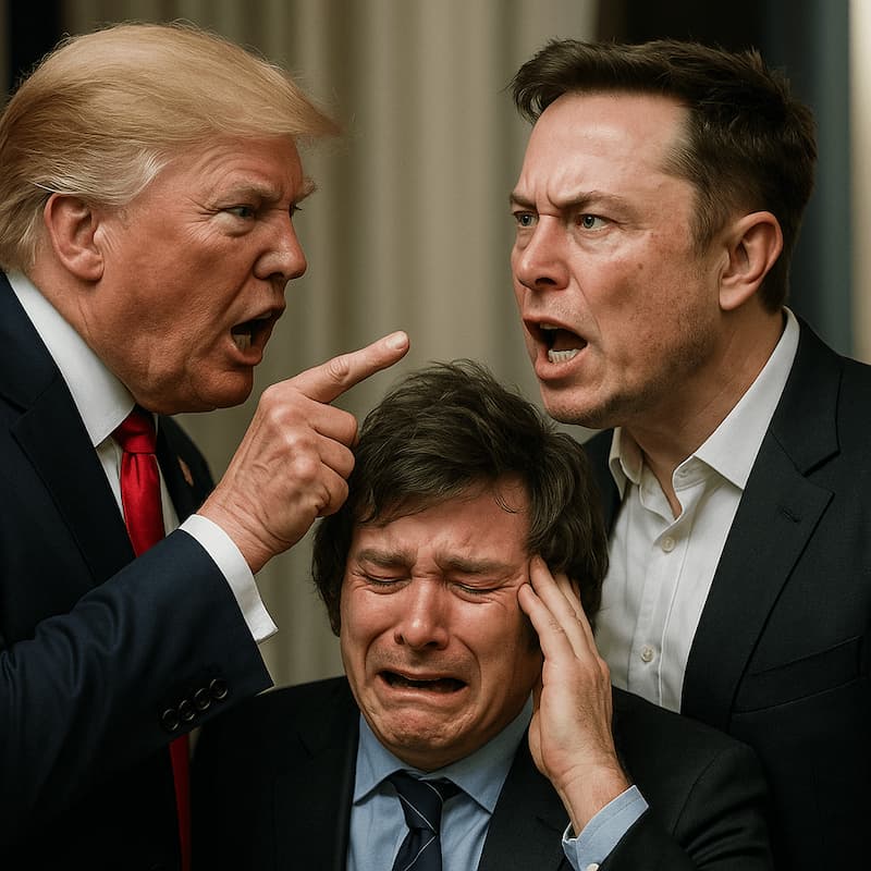 Trump and Musk Yell at Crying Milei