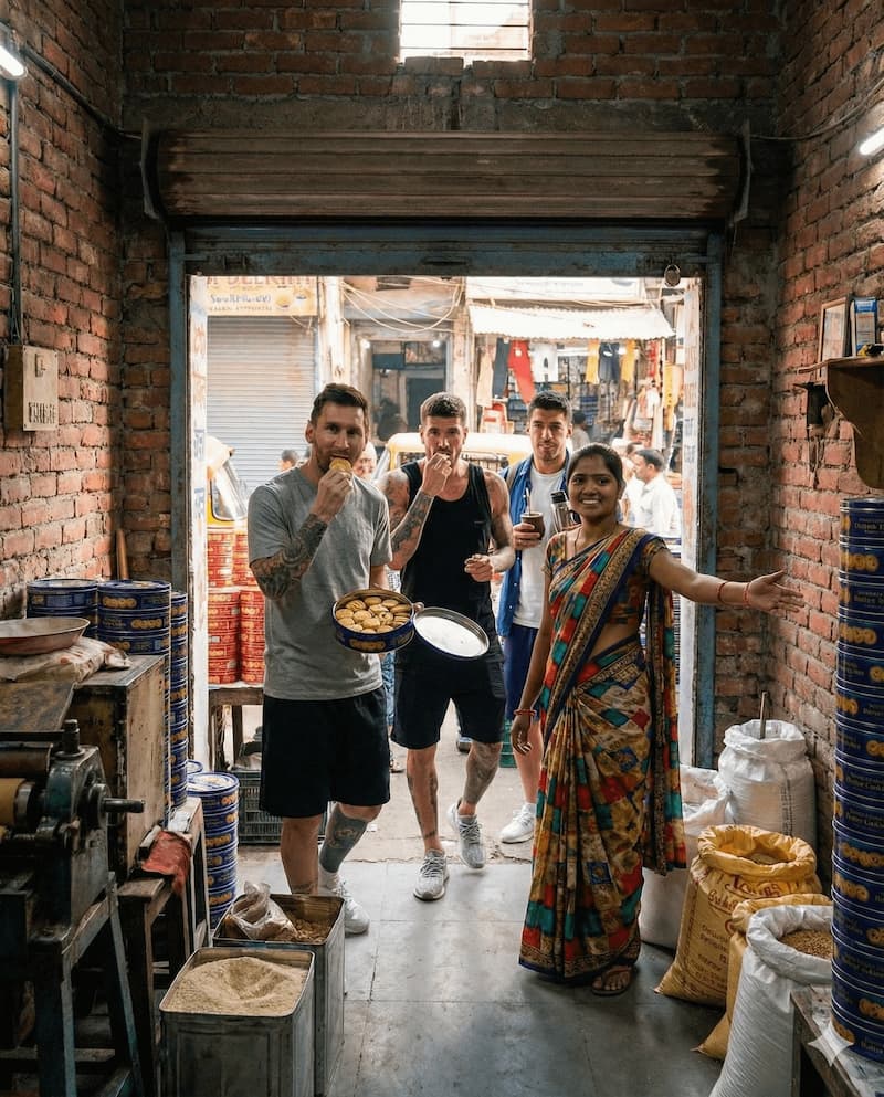 Soccer Stars Shop at Indian Cookie Market — Ai Generated Shitpost meme
