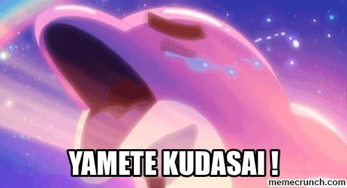 Kirby Cries Yamete Kudasai Dramatically — Anime Reaction meme