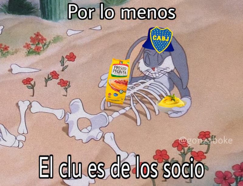 Bugs Bunny Eats Polenta at Boca's Grave — Argentina Futbol meme