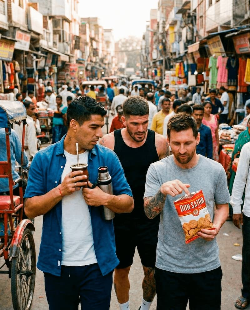 Messi and Don Satur Bring Mate to India — Argentina Futbol meme