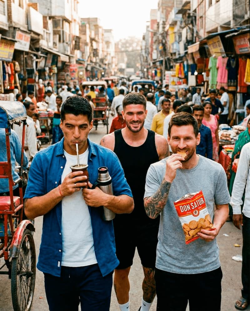 Messi and Suárez Having Mate in India — Argentina Futbol meme