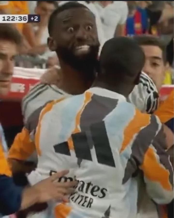 Rudiger Makes His Unhinged Crazy Face — Argentina Futbol meme