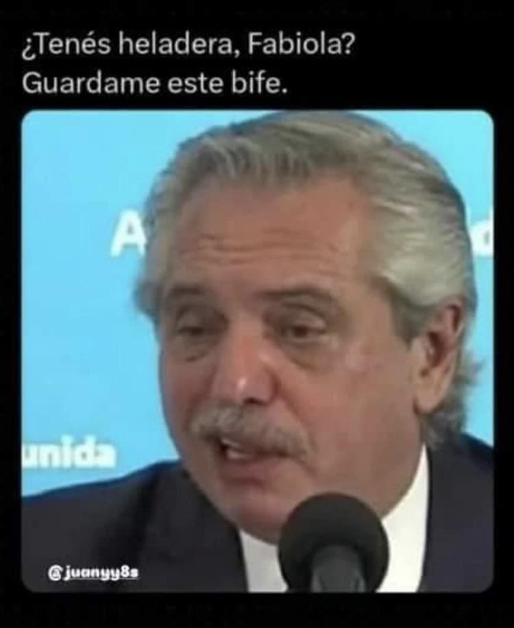 Alberto Asks Fabiola to Save That Slap — Argentina Politics meme