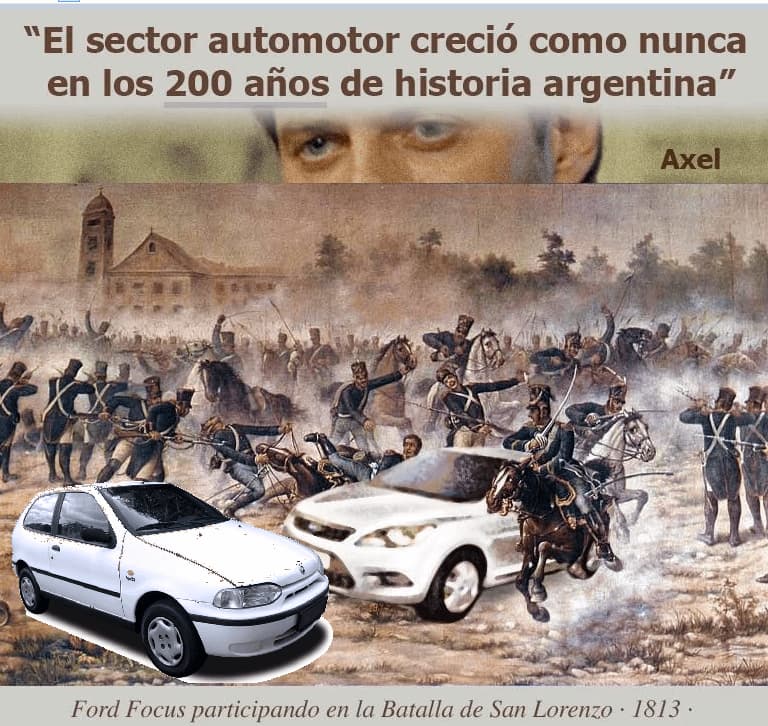 Modern Cars Photoshopped Into Battle of San Lorenzo — Argentina Politics meme