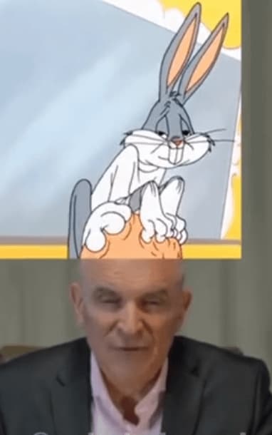 Bugs Bunny le sierra la cabeza a Adorni — meme de Argentina Politics Adorni