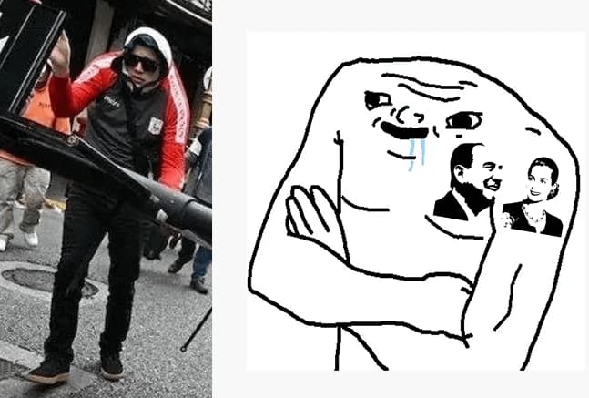 Crying Wojak Clutches Perón Photo — Argentina Politics meme