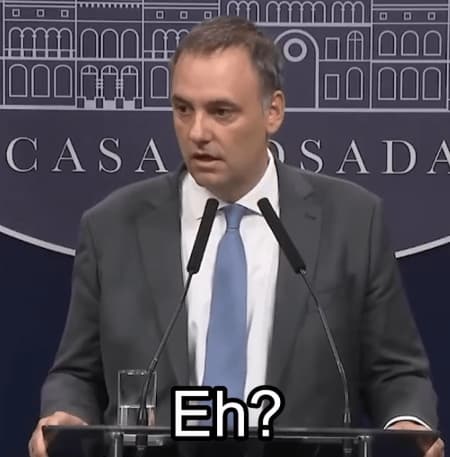 Adorni at the Podium Says Eh — Argentina Politics meme
