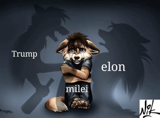 Milei Furry With Trump and Musk Looming