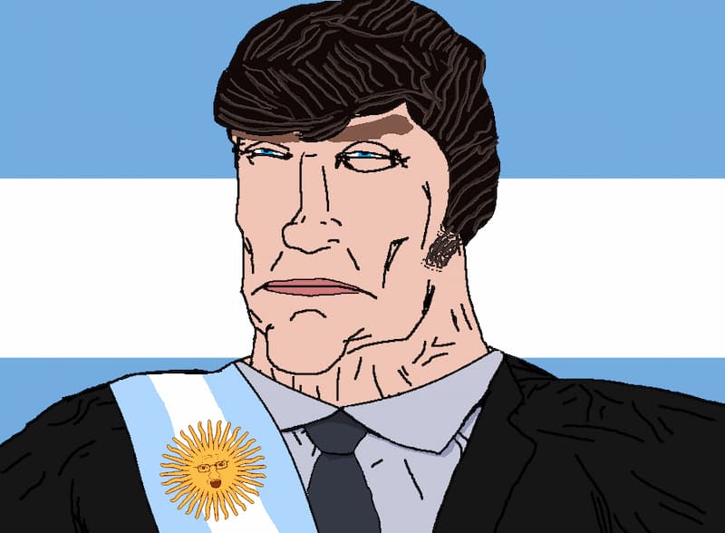Milei GigaChad With Presidential Sash — Argentina Politics meme