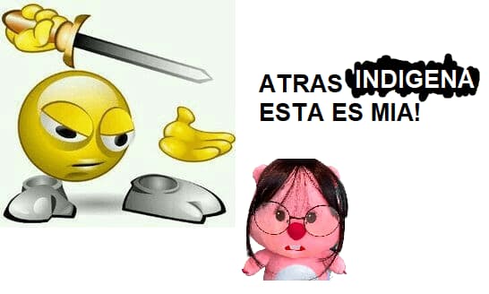 El Emoji Espadachín le Dice Atrás al Personaje de Dibujo — meme de Argentina Racist Meme