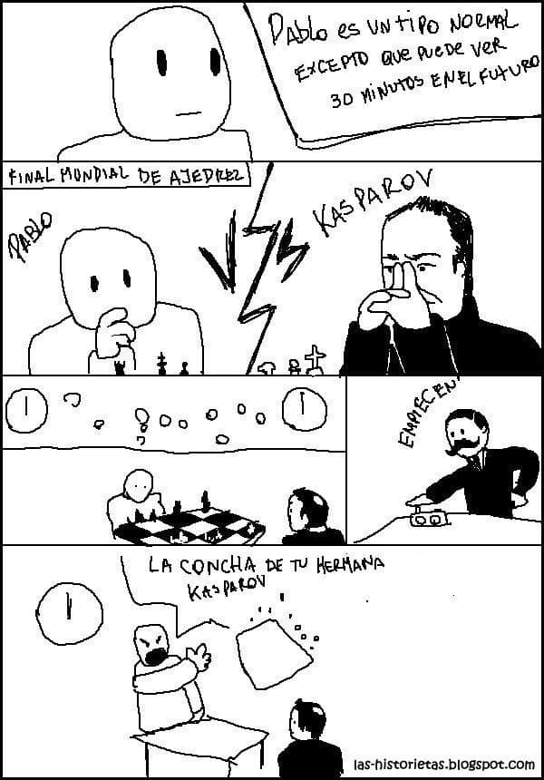 Pablo ve el futuro y le gana al Kasparov al ajedrez — meme de Argentina Shitpost