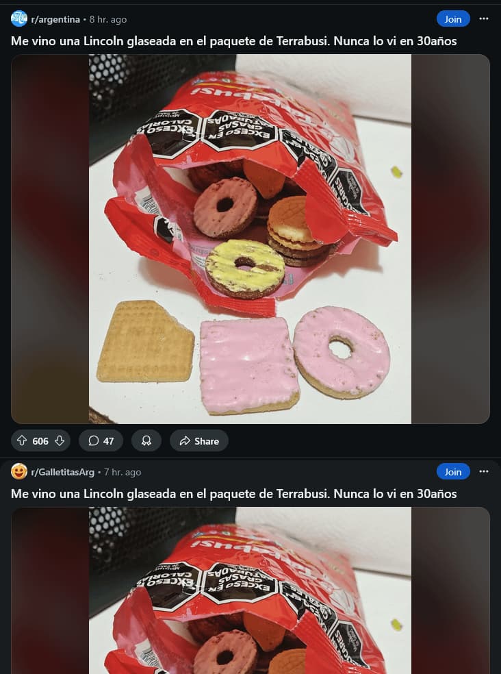 Terrabusi Lincoln Glaseadas Nunca Vi — meme de Argentina