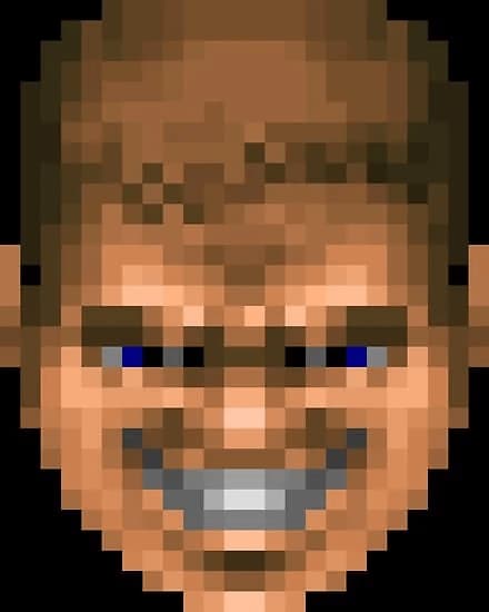 Doomguy HUD Icon Grins Back at You — Doom Guy meme