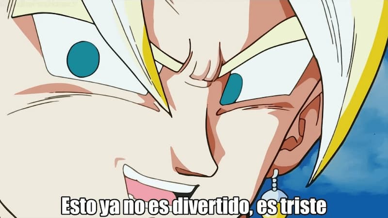 Vados Dice que Esto Ya No es Divertido, es Triste — meme de Dragon Ball