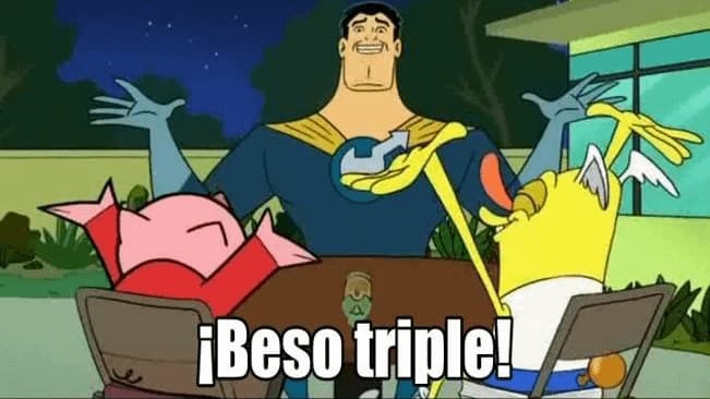 Captain Hero Announces the Triple Kiss — Drawn Together meme