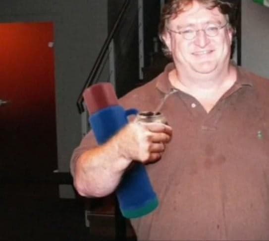 Gabe Newell Sips Argentine Mate — Gaben meme