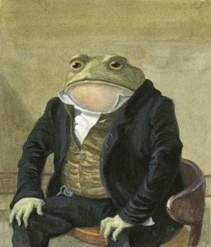 Sapo Elegante en Retrato Victoriano — meme de Gentleman Frog