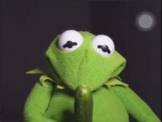 Kermit Mira Para Arriba con Cara de Preocupado — meme de Kermit Reaction