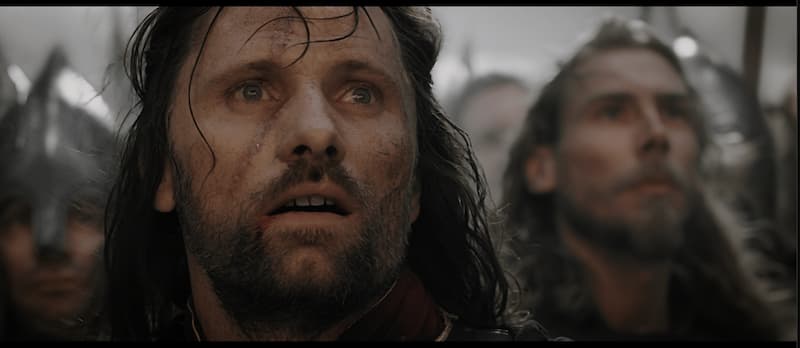 Aragorn emocionado en la Puerta Negra — meme de Lotr Reaction