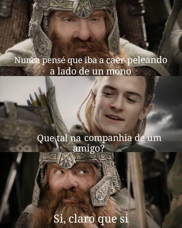 Gimli And Legolas Fighting Side By Side — Lotr meme