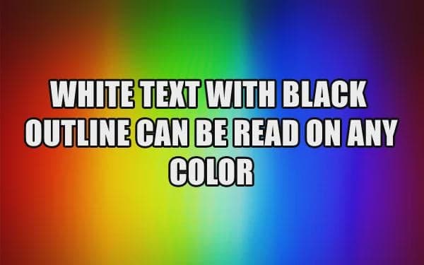 White Text With Black Outline — Meta Meme meme