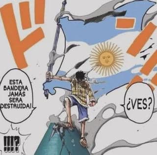 Luffy Swears the Argentine Flag Will Never Fall — One Piece meme