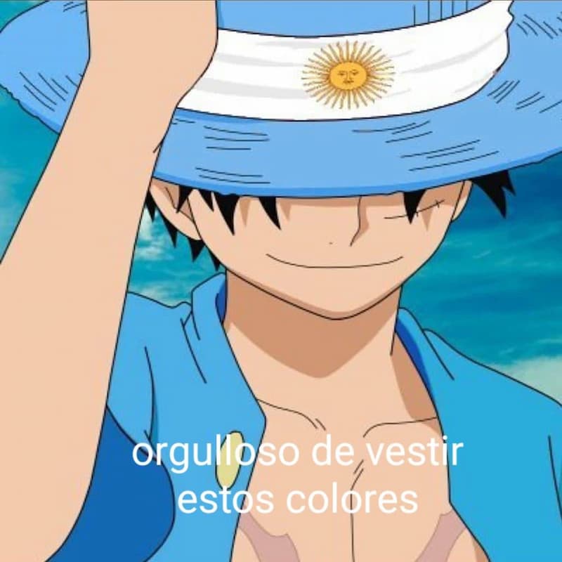 Luffy Proud to Wear Argentine Colors — One Piece meme