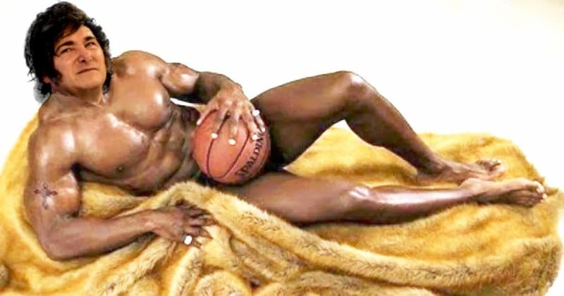 Milei Fotoshopeado como Fisicoculturista con Pelota — meme de Political Satire Photoshop