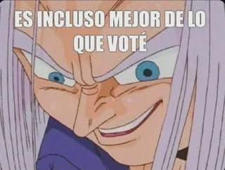Trunks del Futuro Sonriendo — Reaccion Espanol meme