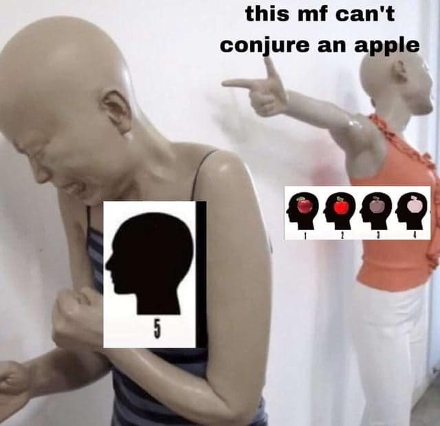 Guy Pointing At Apple IQ Test — meme de Reaction