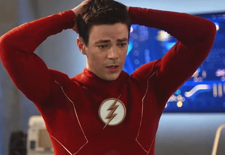 Barry Allen Stressed With Hands on Head