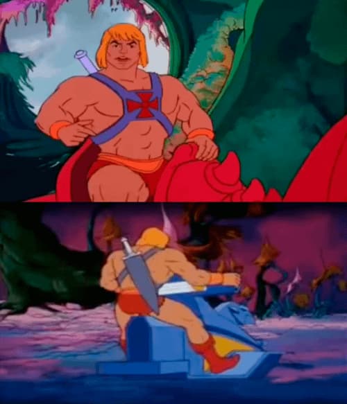 He-Man Relaxing Then Fighting — meme de Reaction
