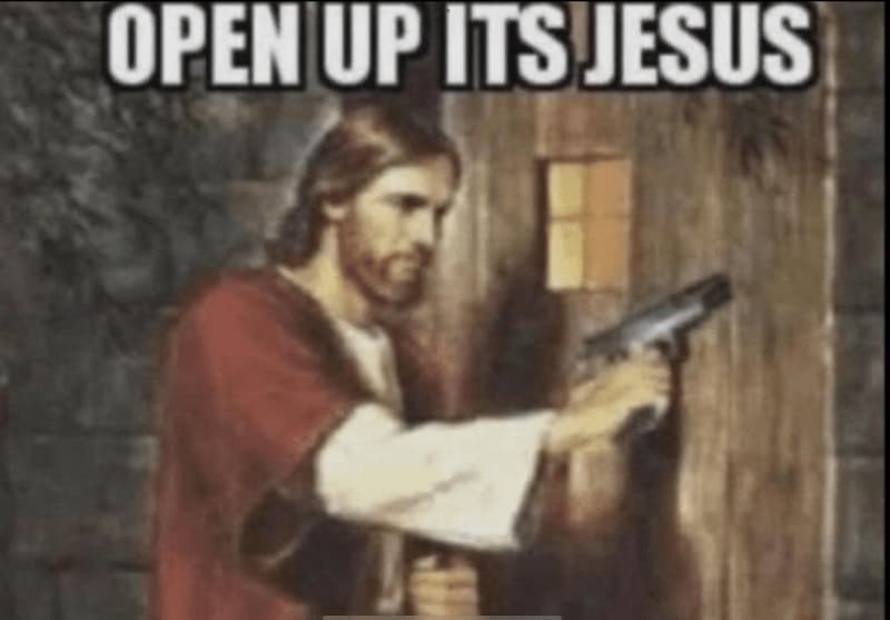 Un Corvette Afuera De Una Iglesia Evangélica En Una Ciudad De 40.000 Habitantes — meme de Religious Humor