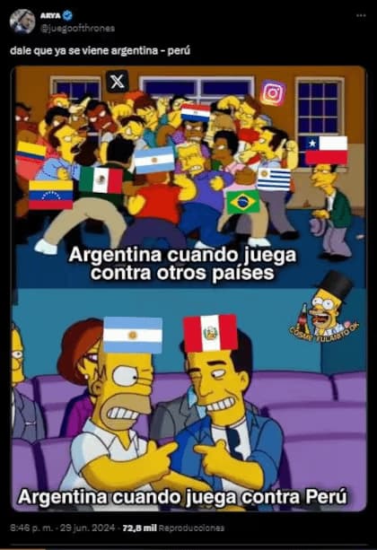 Argentina Goes Easy Mode Against Peru — Simpsons meme