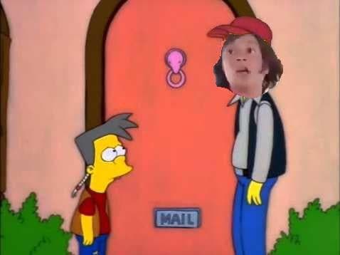 Bart Answers the Door for Milei — Simpsons meme