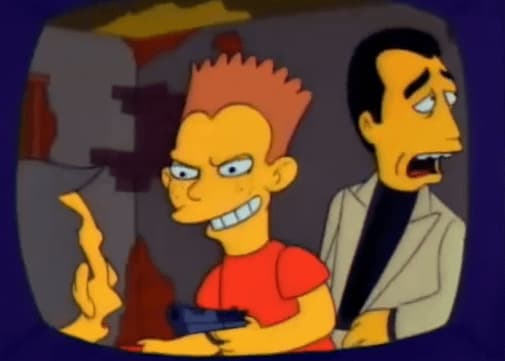 Bart Simpson Pointing and Smiling — meme de Simpsons