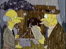 Burns and Smithers Standing in the Rain — Simpsons meme