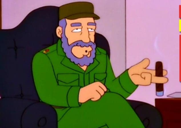 Simpsons Fidel Castro Points From His Chair — Simpsons meme
