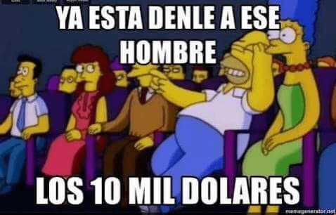 Moe Dice: Denle los Diez Mil Pesos a Este Tipo — meme de Simpsons