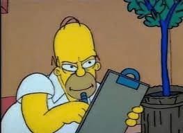 Homer Simpson Skeptically Reviews His Clipboard — Simpsons meme