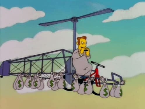Un corvette afuera de una iglesia evangélica en una ciudad de 40.000 habitantes — meme de Simpsons