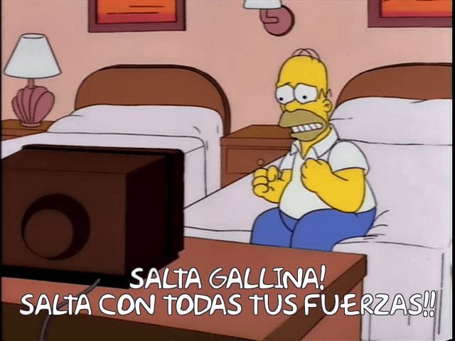 Homer Screams Jump Chicken At The TV — Simpsons meme
