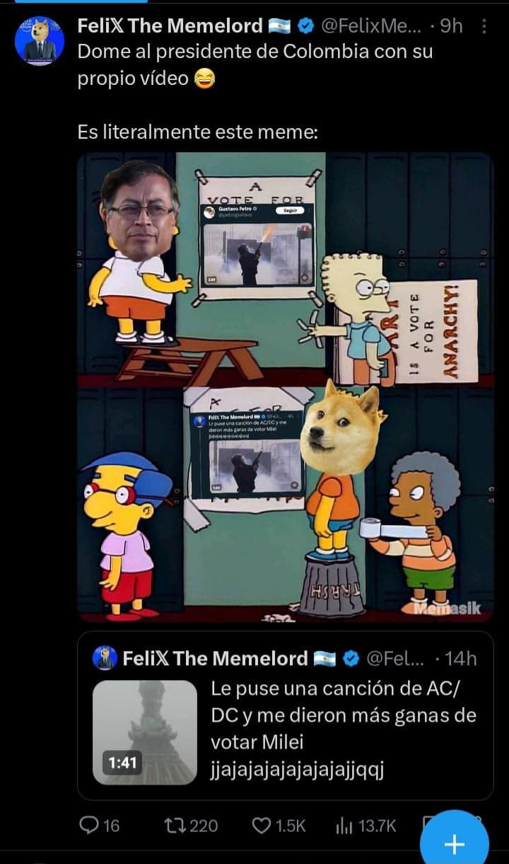 Petro Posts the Vote for Anarchy Flyers — Simpsons meme