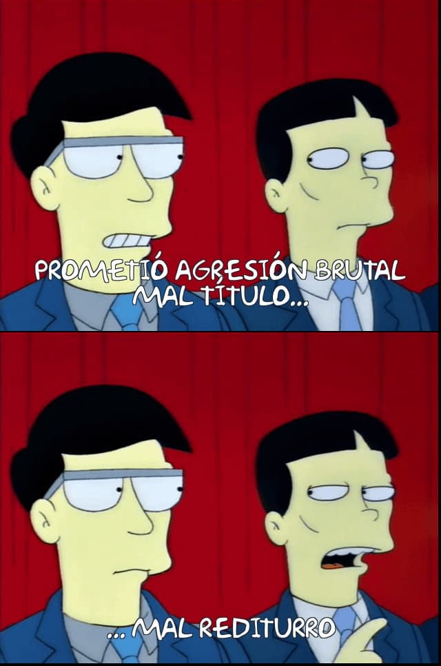 Simpsons Agresión Brutal Mal Título — meme de Simpsons