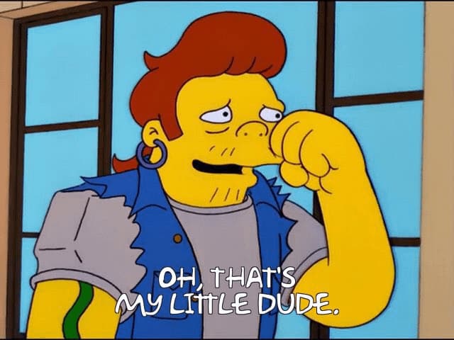 Snake Gets Emotional About His Little Dude — Simpsons meme