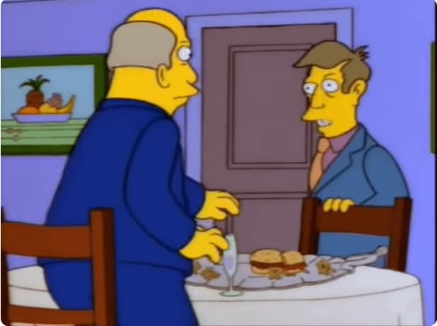 El Meme De Los Steamed Hams En La Mesa — meme de Simpsons