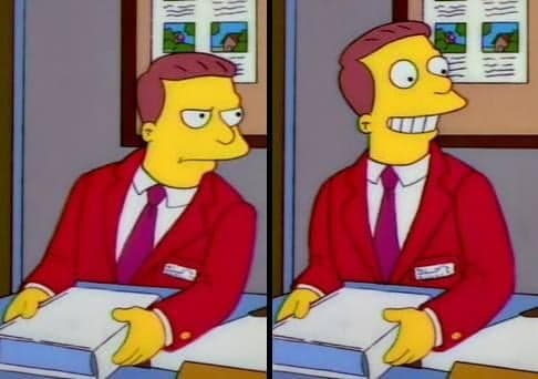 Un corvette afuera de una iglesia evangélica en una ciudad de 40.000 habitantes — meme de Simpsons