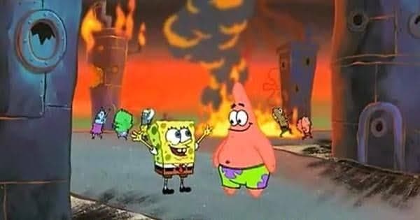 SpongeBob Patrick House Fire — Spongebob meme