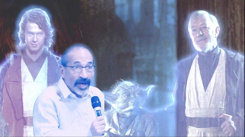 El periodista se cuela en la reunión de los fantasmas Jedi — meme de Star Wars Force Ghost